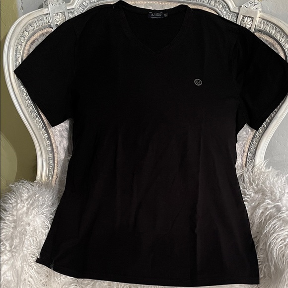 Armani Jeans Black Short Sleeve Tee - Picture 1 of 3